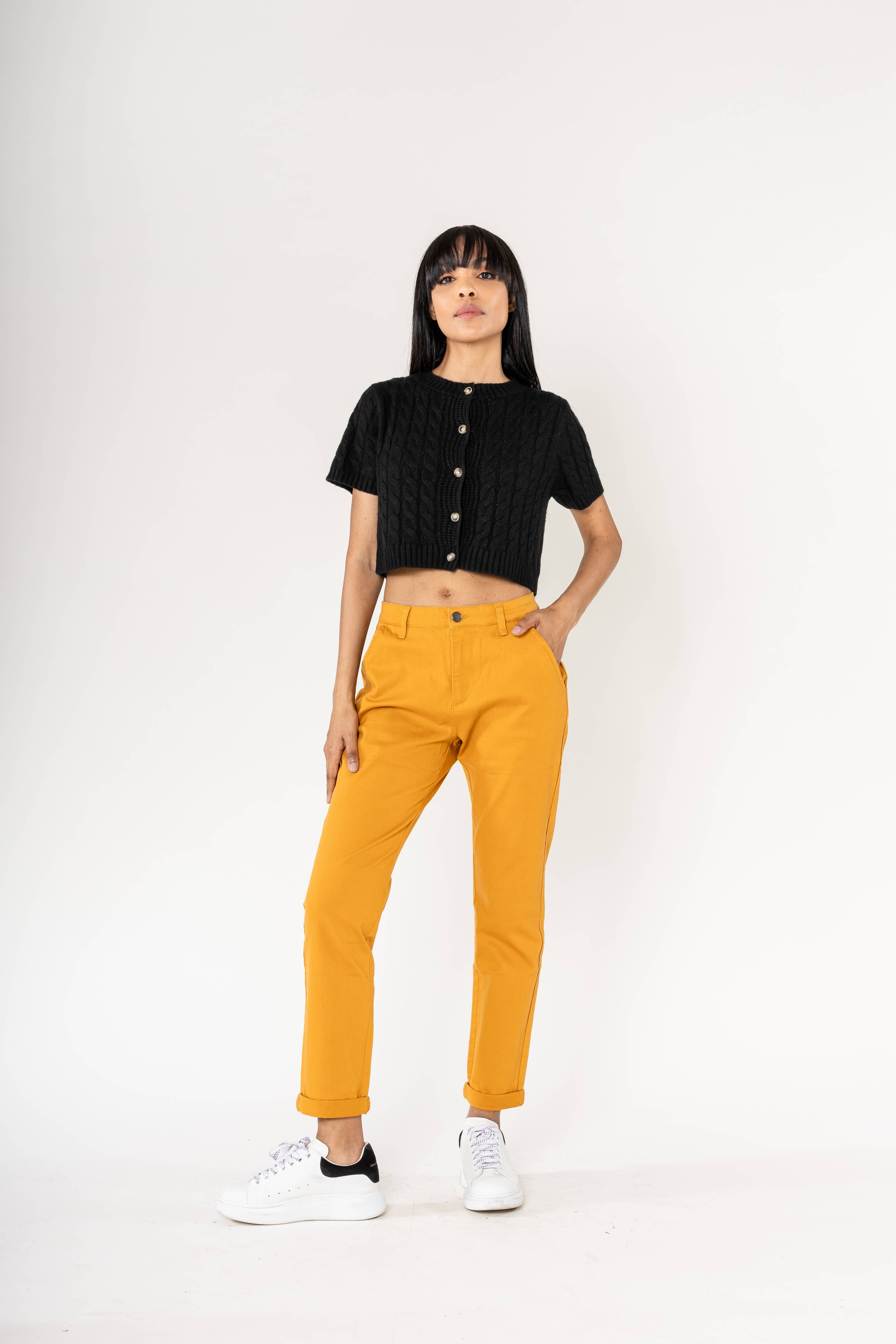 Nina Carter - Vente Pantalon – femme - Pantalon chino stretch taille haute confort Nina Carter J25011