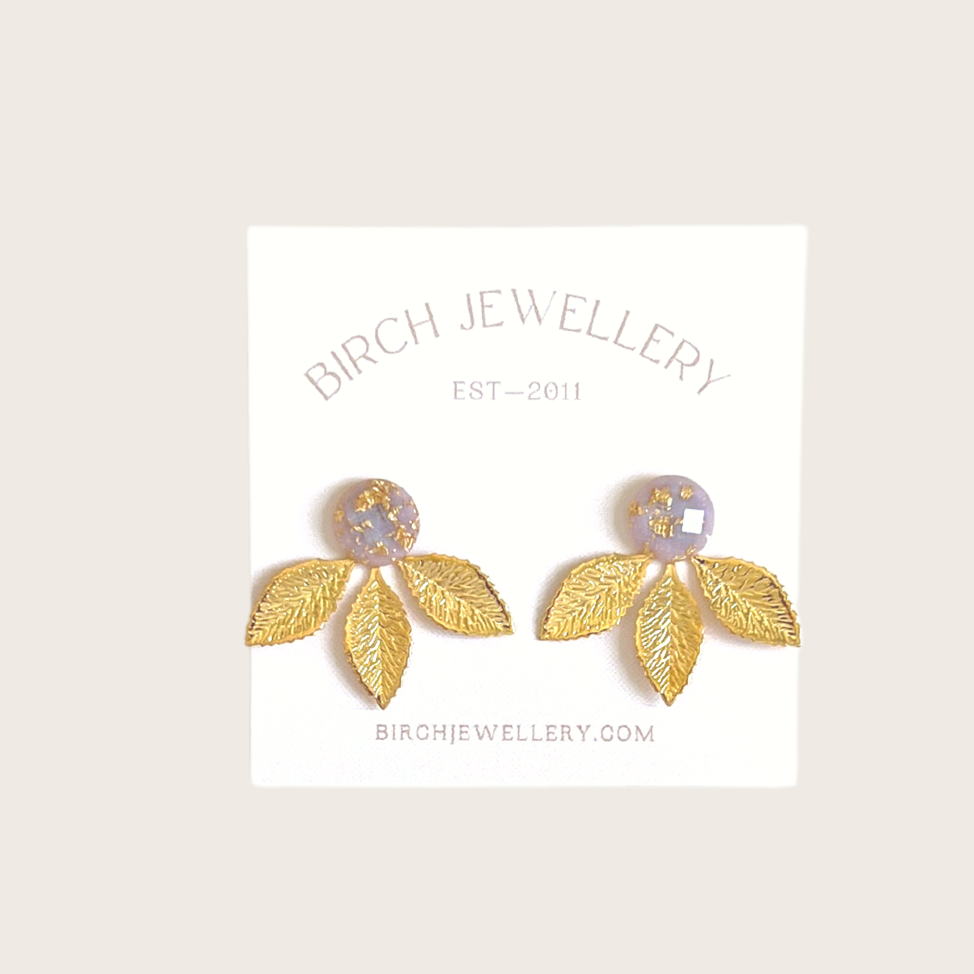 Birch Jewellery - Vente Boucles d'oreilles ear jackets/manchettes d'oreille (climbers) - Cache-oreilles en forme de feuille d'or6