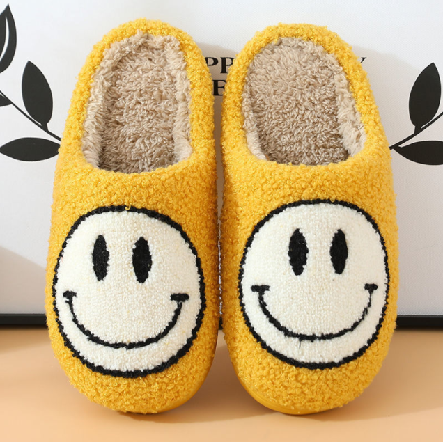 mens smiley face slippers