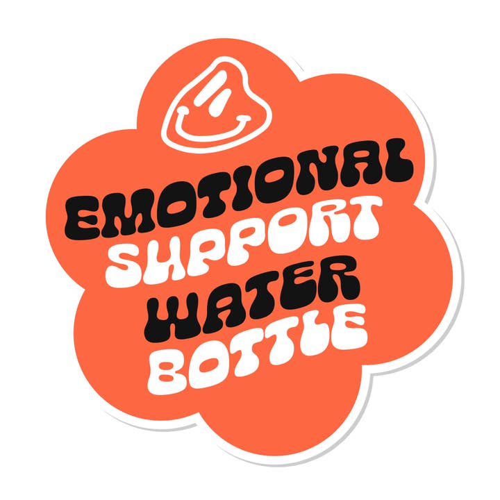 Emotional Support Water Bottle Sticker for wholesale by Grayce Wylder Creative Co