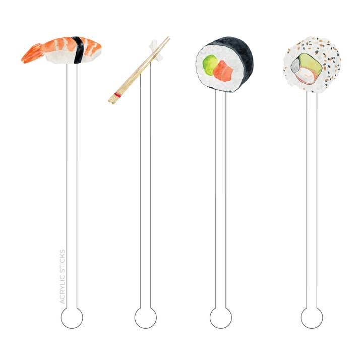 SUSHI-ACRYL-RÜHRSTÄBCHEN für den Großhandel von XO ACRYLICS | ACRYLIC STICKS