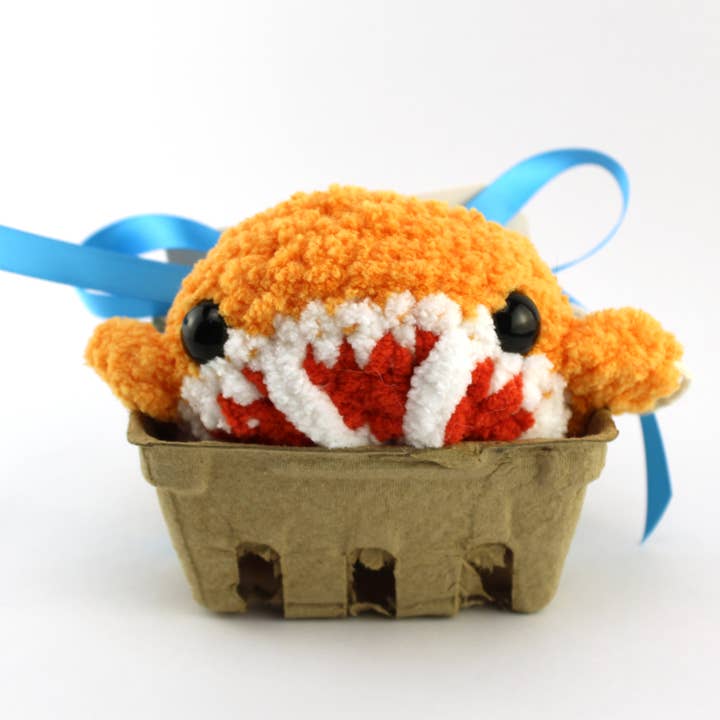 Bandit the Blood Orange Whale for wholesale by Citizens Crochet