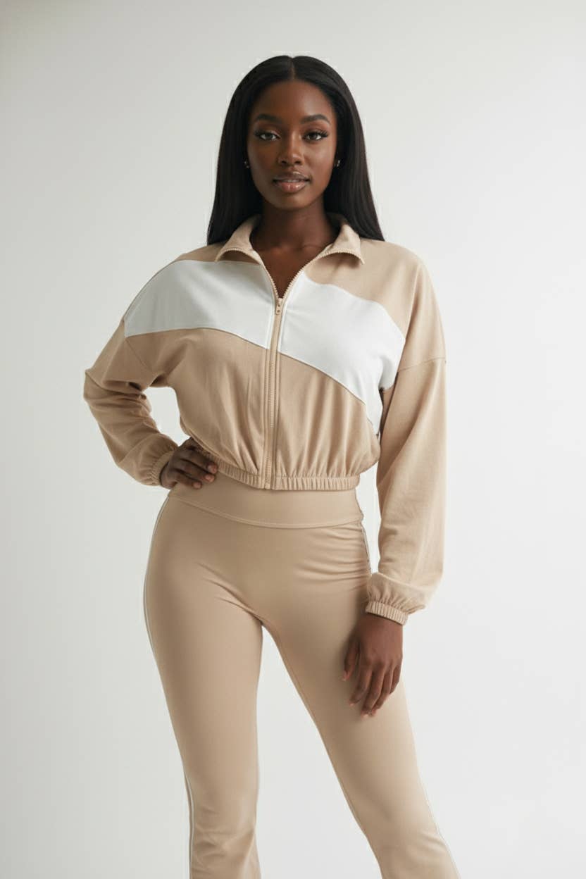 5besties inc - Wholesale Activewear Set - Women's - COLOR BLOCK WINDBREAKER AND TRACK PANTS SET10