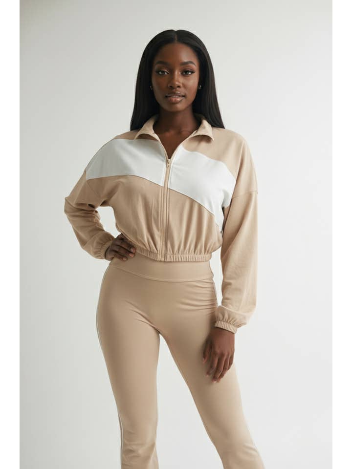 5besties inc - Wholesale Activewear Set - Women's - COLOR BLOCK WINDBREAKER AND TRACK PANTS SET10