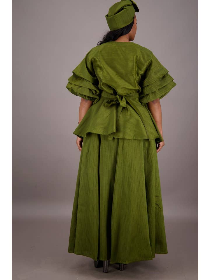 Advance Apparels - Wholesale Top & Skirt Set - Women's - Regal Peplum Skirt Set APS-25072