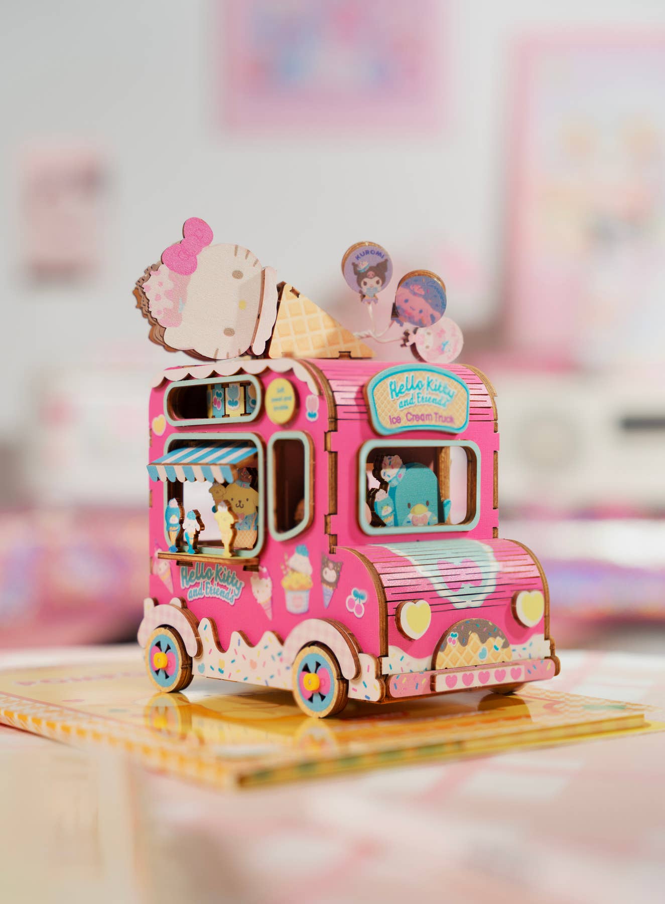Hands Craft - Wholesale Puzzle - Kids - 3D Wooden Music Box Puzzle: Hello Kitty® Ice Cream Truck8