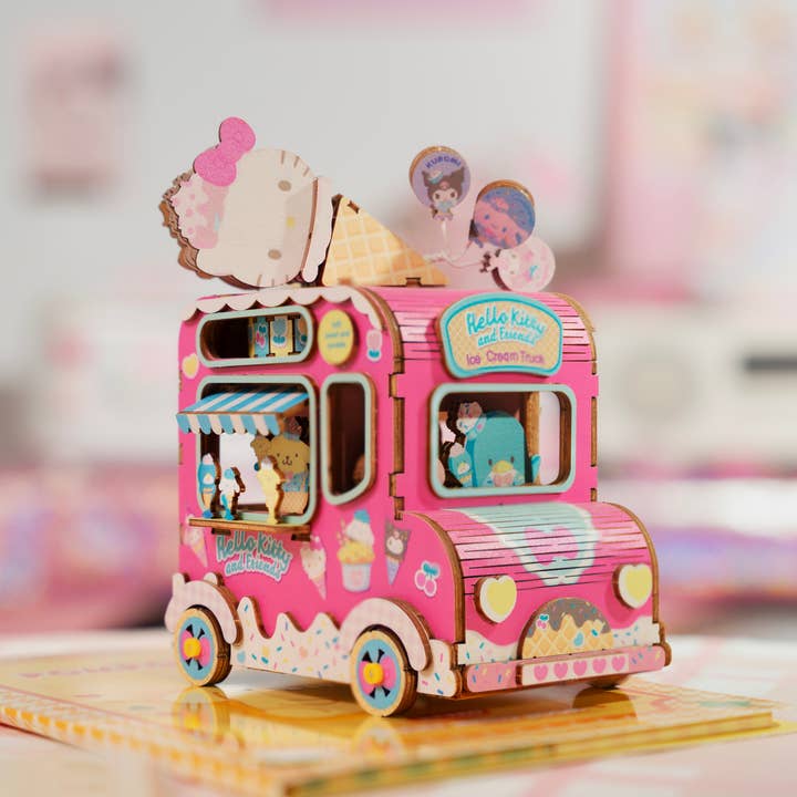 Hands Craft - Wholesale Puzzle - Kids - 3D Wooden Music Box Puzzle: Hello Kitty® Ice Cream Truck8