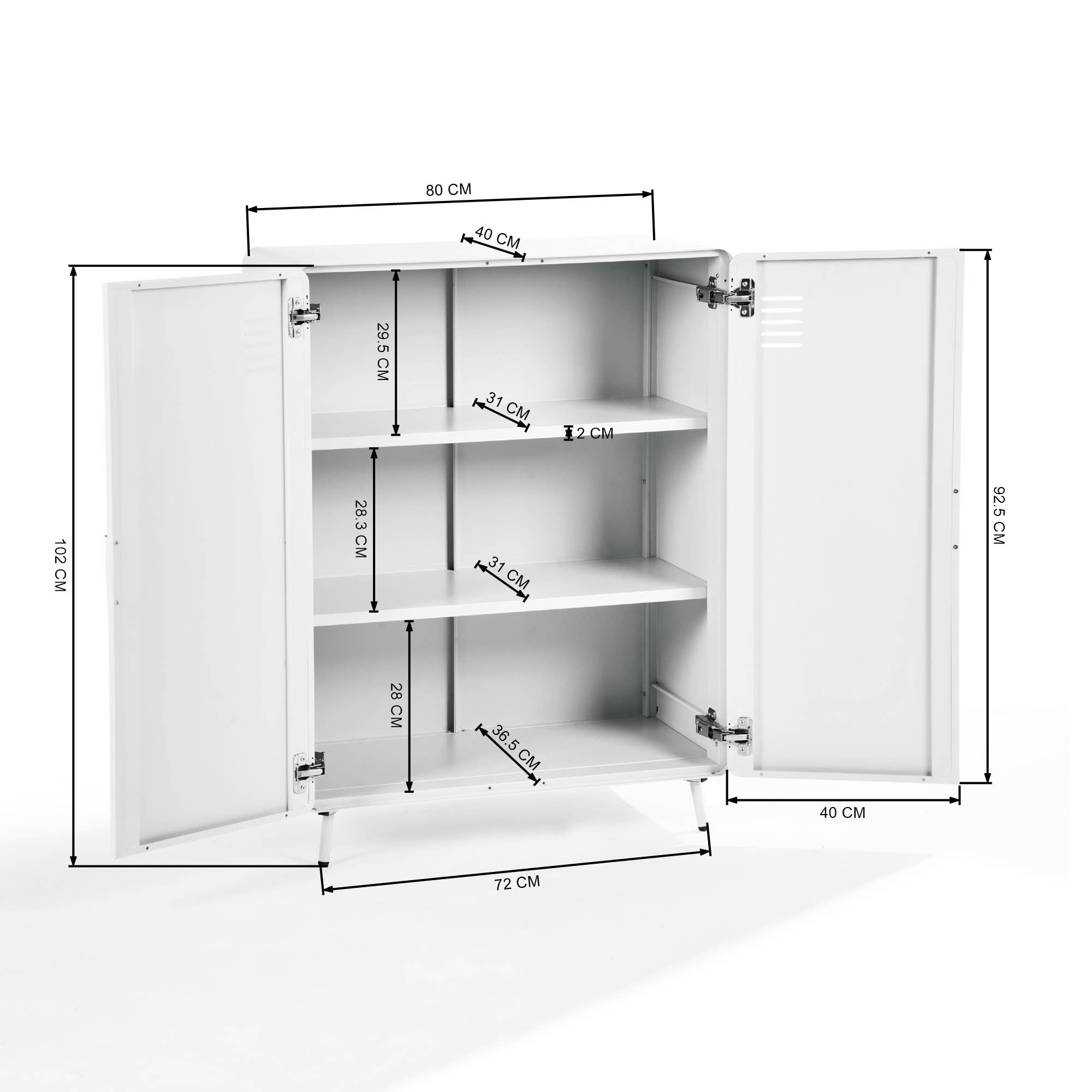 HOMYCASA DESIGN INC - Wholesale Cabinet - Industrial 2-Door Steel Storage Cabinet - 31.5" Wide1