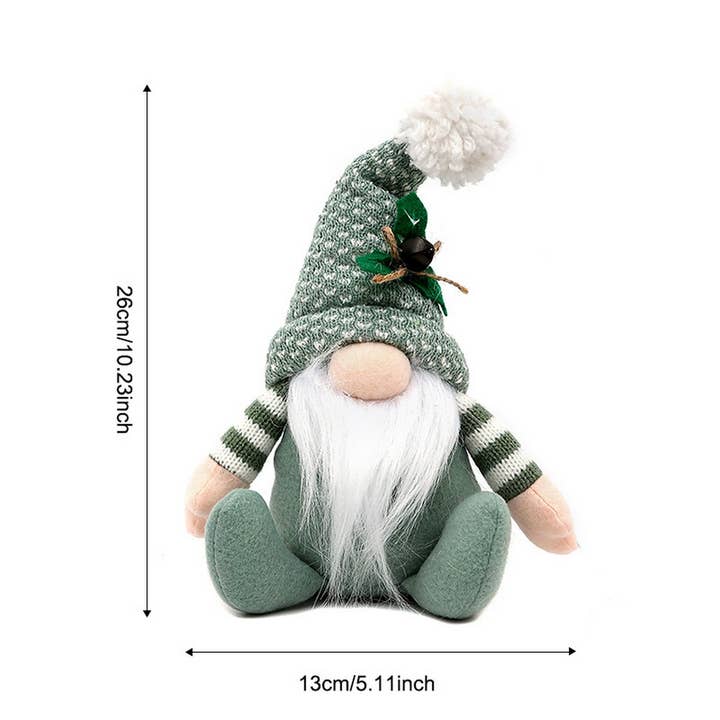 NINEXIS - Wholesale Christmas Decoration - CWMM10351_KNITTED CHRISTMAS GNOME PLUSH SITTING DECORATION