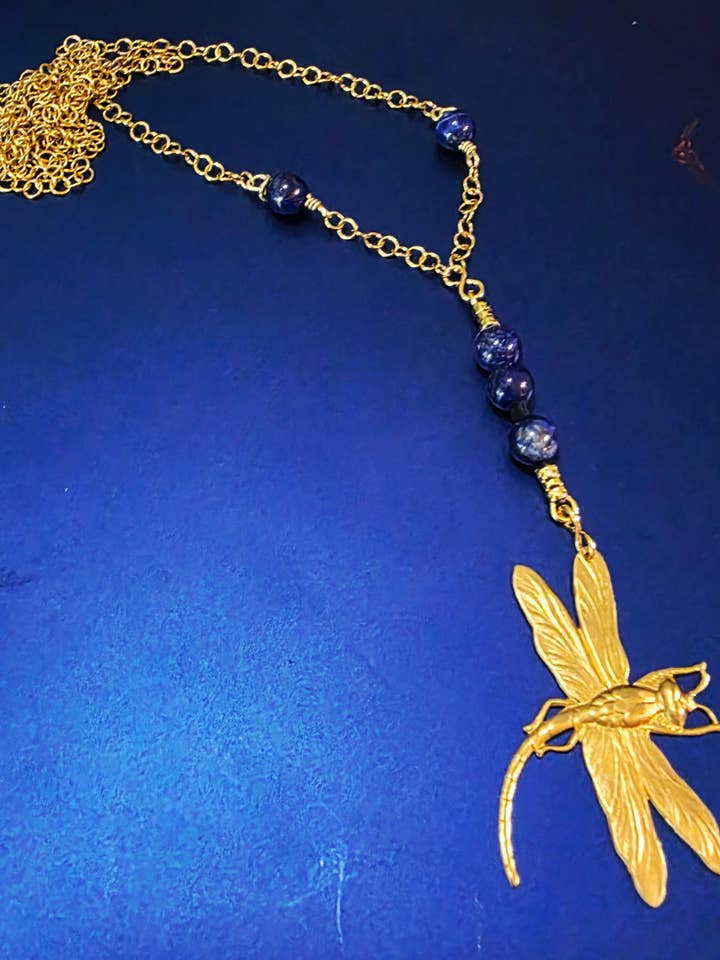 Dragonfly with Lapis Lazuli for wholesale by Blue Star Energies