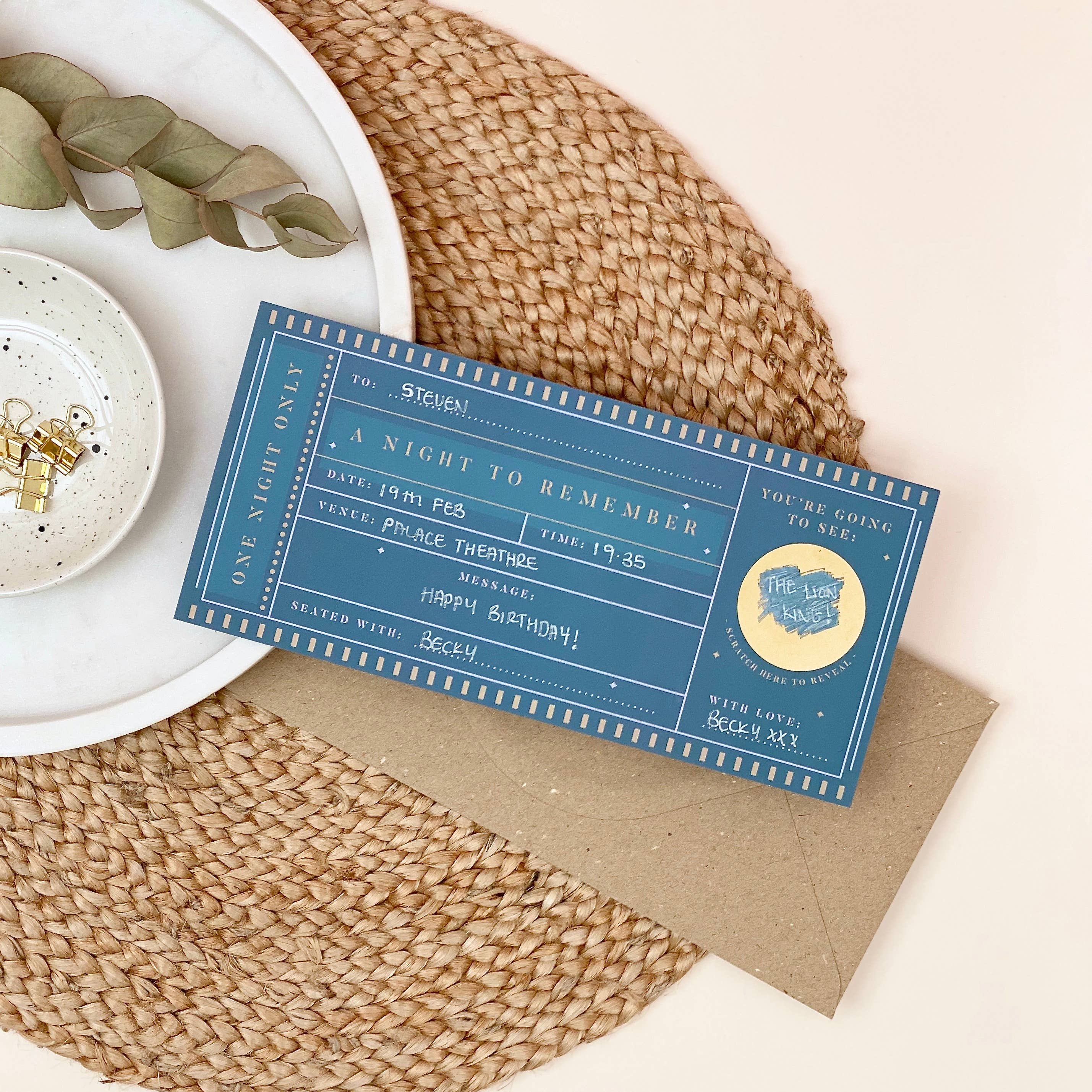 Rodo Creative - Wholesale Birthday Card - Theatre Ticket Scratch Card2