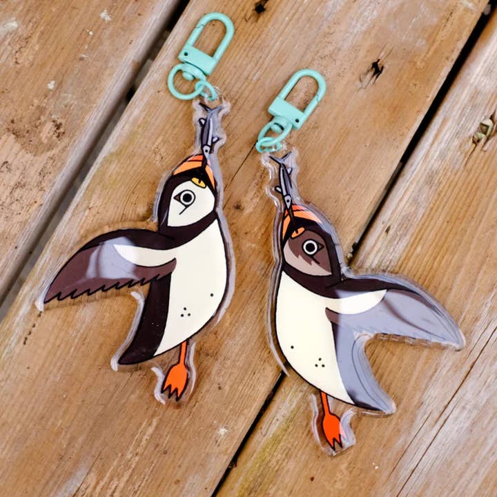 Atlantic Puffin Plumages Acrylic Keychain for wholesale by Camp Mustelid