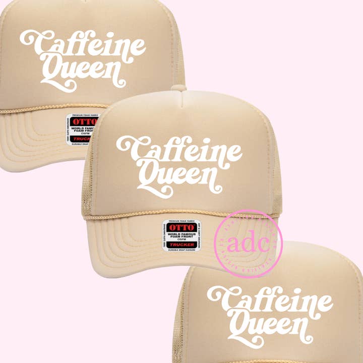 CAFFEINE QUEEN Truckerpet voor wholesale door AshleighDesignCo
