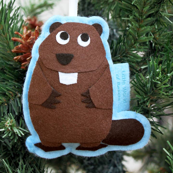 Liam the Beaver Ornament for wholesale by Little World of Beasts