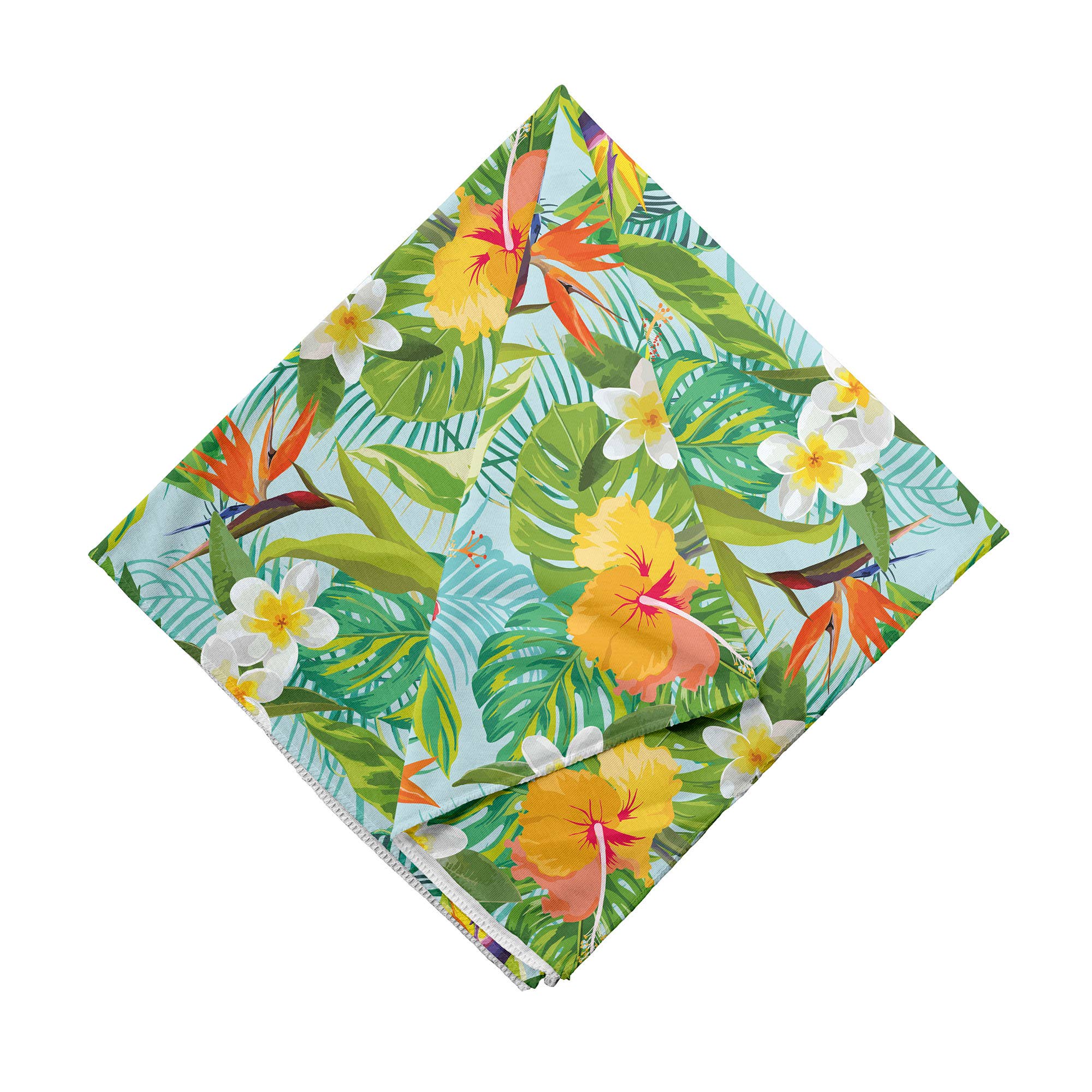 Ambesonne – wholesale Bandana – Unisex – Tropical Floral Bandana Unisex Hawaiian Flowers & Leaves 22"1