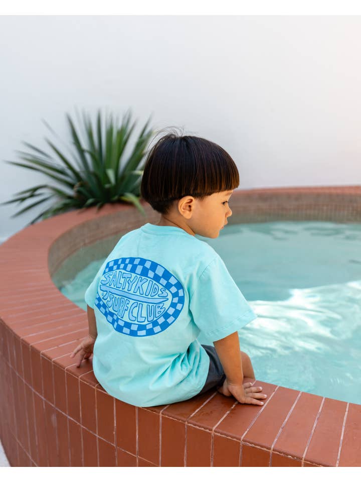 SAND N SALT KIDS - Wholesale Screen Printed T-Shirt - Kids - Salty Kids Surf Club Tee (Aqua Blue)6