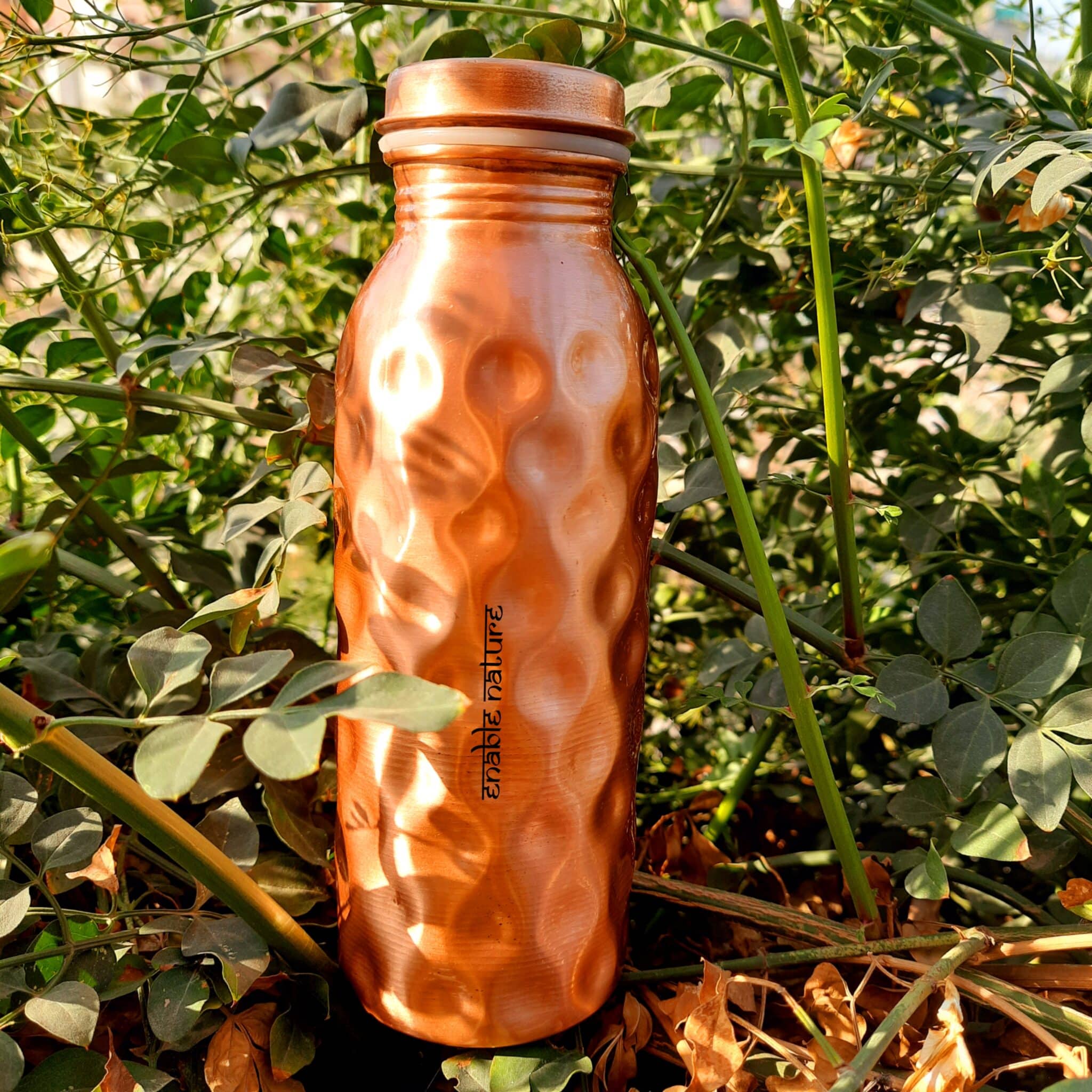 Enable Nature - Wholesale Water Bottle - Pure Copper Bottle Diamond Pattern3