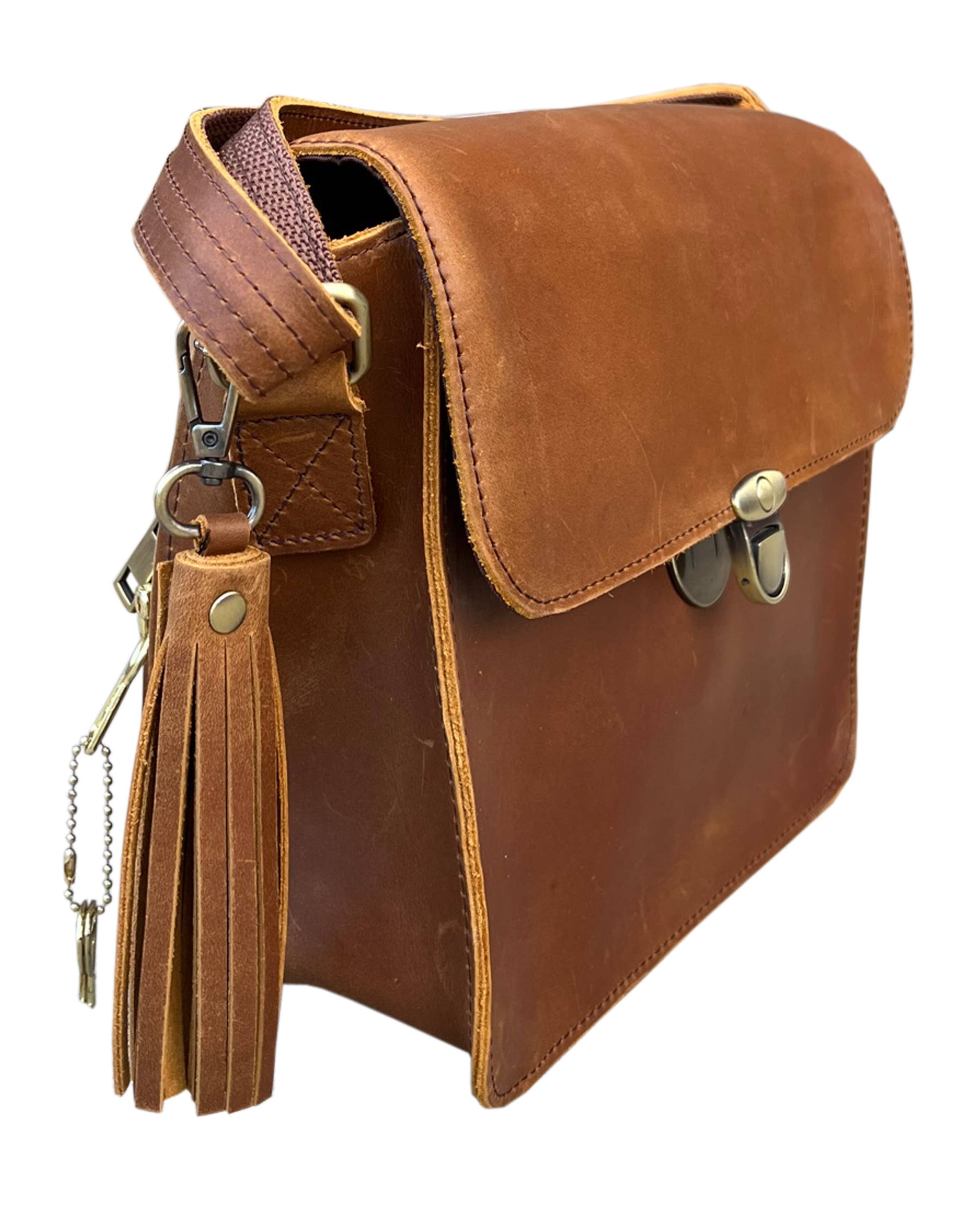 Roma Leathers, Inc. - Wholesale Crossbody Bag - Women's - Vintage leather crossbody shoulder bag with wire strap17
