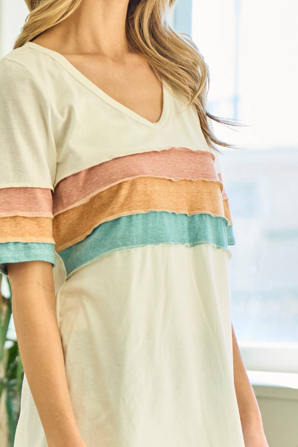 MULTI COLOR LMT3200PL-PLUS SIZE Triblend Colorblock Top for wholesale on Faire8