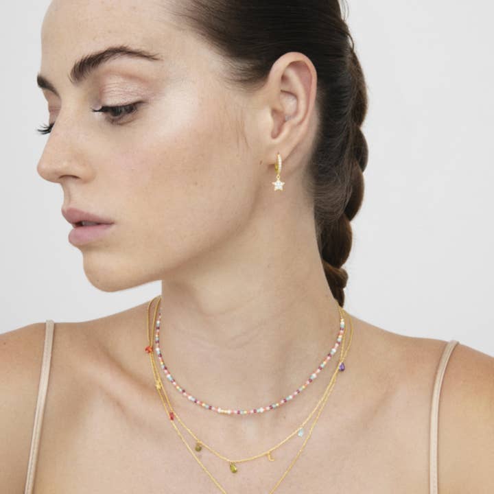 Luxenter – Großhandel Halsband/Collier – 925er Sterlingsilber Halskette mit orangefarbenem hydrothermalem Quarz, vergoldet mit 18K Gelbgold - Asvorg4