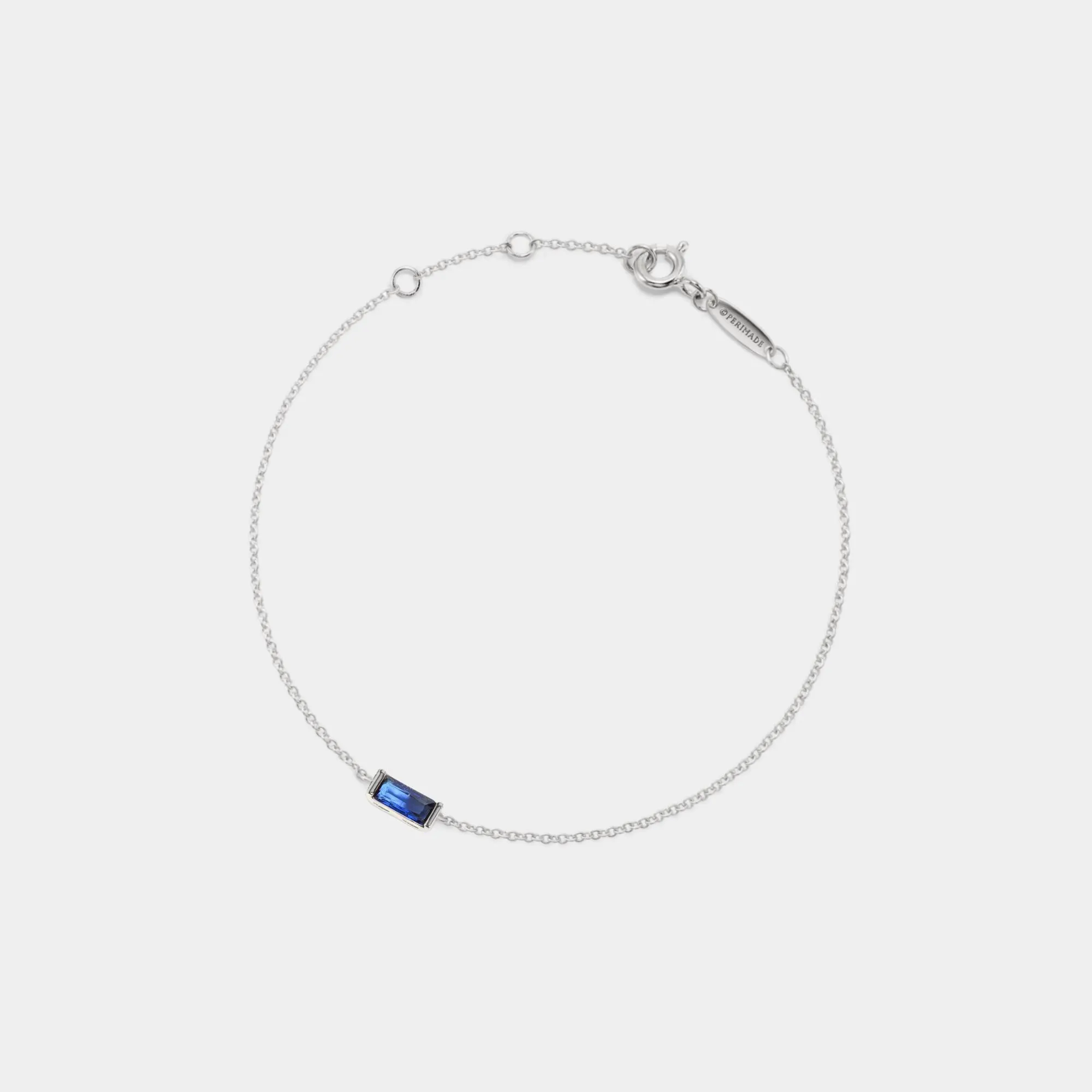 Perimade & Co. LLC - Wholesale Charm/Dangle Bracelet - Baguette Birthstone Stacking Bracelet in 925 Sterling Silver2