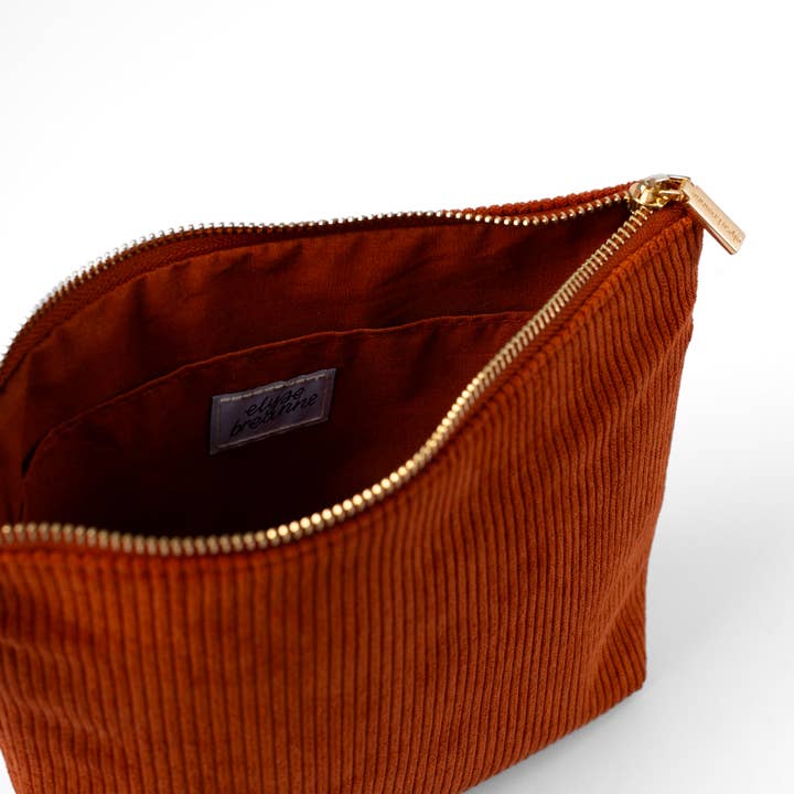 Elyse Breanne Design - Vendita all'ingrosso Astuccio - Unisex - Pochette Porta-Tutto in Velluto a Coste Terracotta1