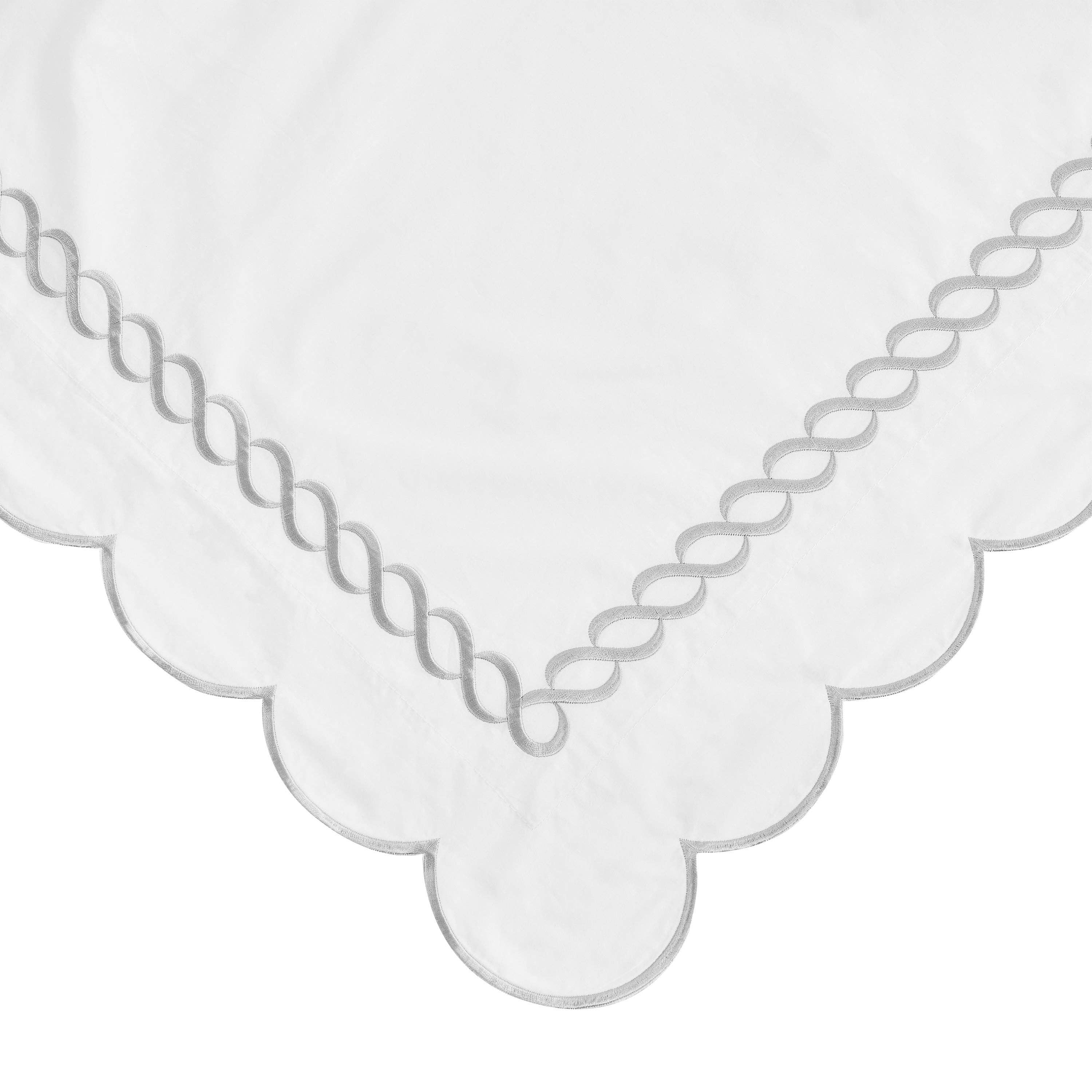 Mélange Home - Wholesale Duvet Cover - 600 Thread Count Scallop Rope Embroidered Cotton Duvet Set10