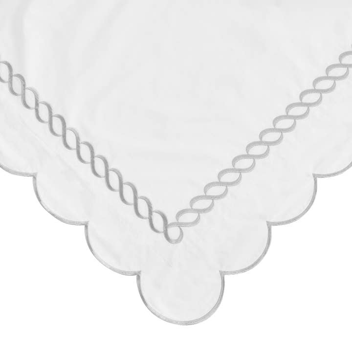 Mélange Home - Wholesale Bedding Pillowcase/Sham - 600 Thread Count Scallop Rope Embroidered Cotton Euro Sham Pair2