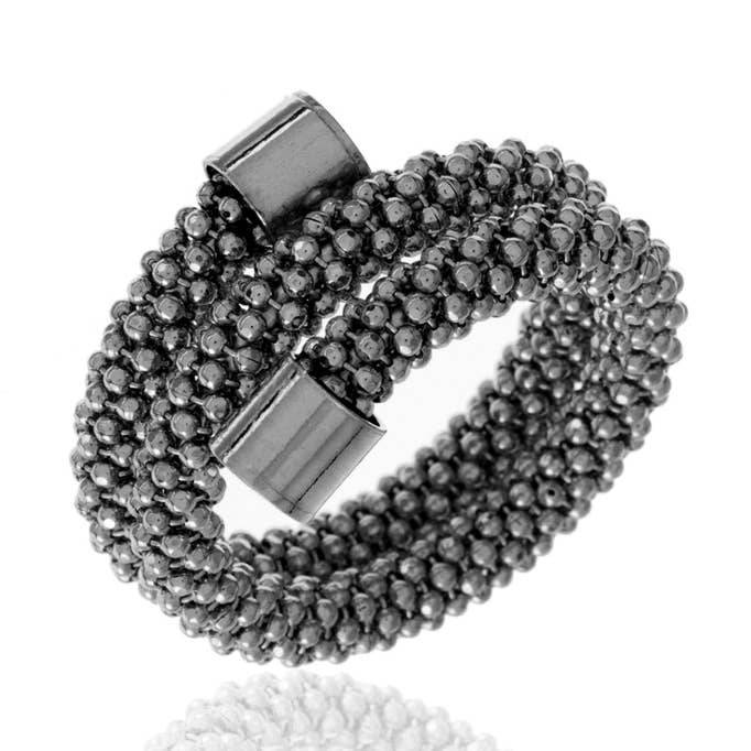 Anillo plata - plata rutenio para venta al por mayor de Buganto