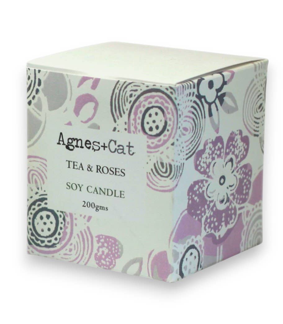 Agnes + Cat – wholesale Jar/filled candle – Votive Soy Candle - Tea and Roses (1pc)0