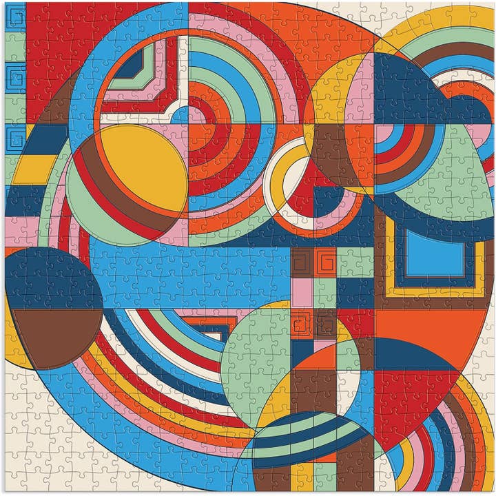 Chronicle Books - Wholesale Puzzle - Adult - Frank Lloyd Wright Hoffman House Rug 500 Piece Puzzle with Shape,