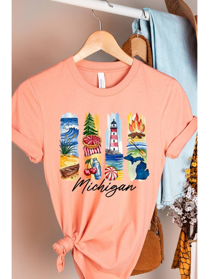 COLORBEAR - Wholesale T-Shirt (Graphic) - Women's - Michigan State Brushstroke Graphic Tee17