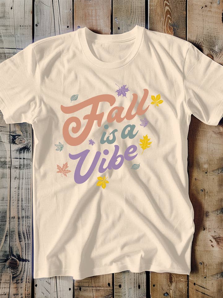 Fall Is A Vibe Falling Leaves Unisex Tee for wholesale by Swift Retail