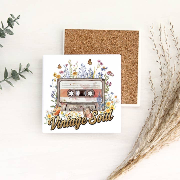 Vintage Soul Kassettebånd Keramisk Bordskåner for engroshandel hos Dogwood Graphics & Design