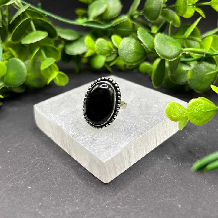 Moonbeam Healing – wholesale Cocktail/Statement Ring – Svart Onyx Ring
