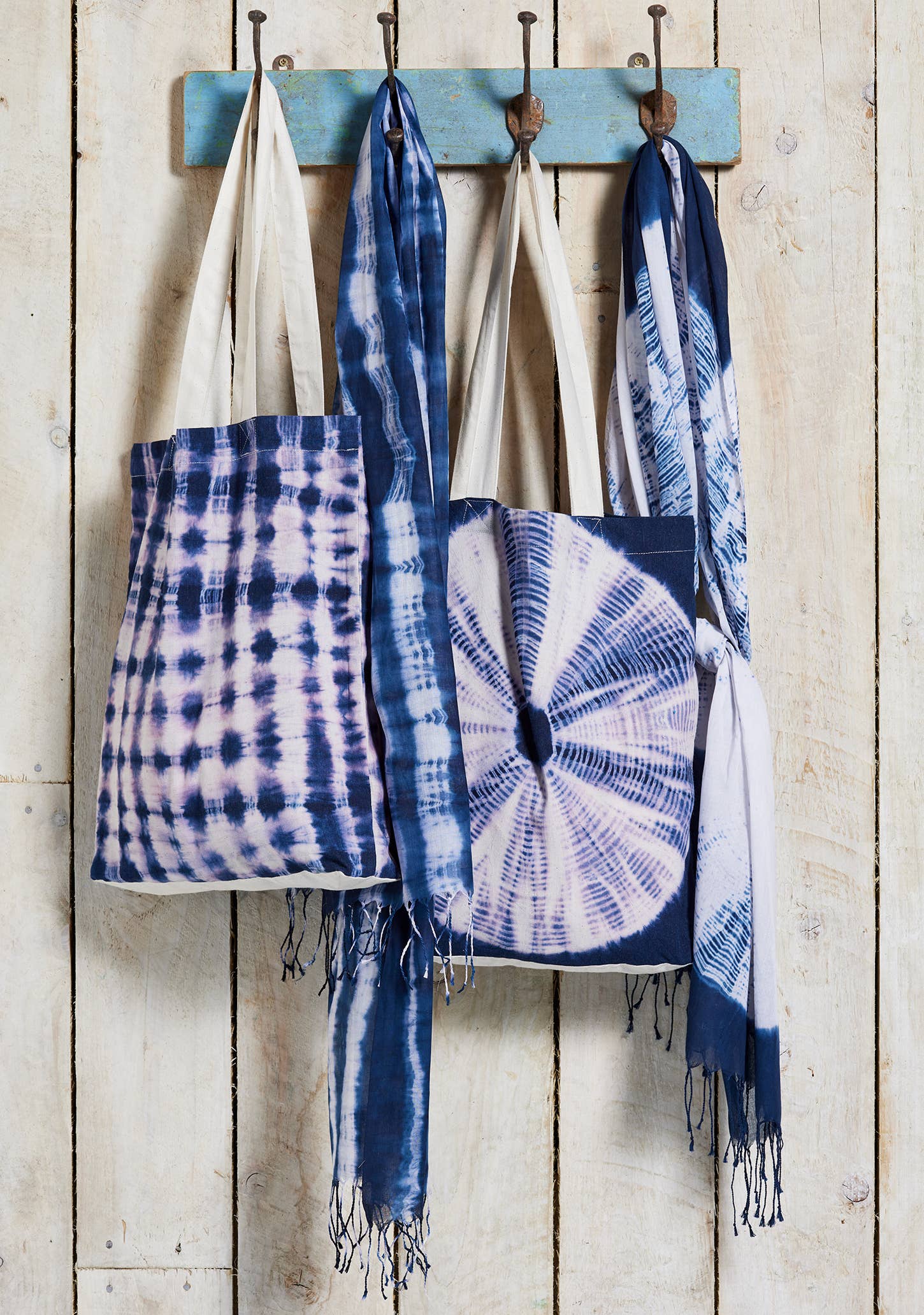 Namaste - Wholesale Scarf – Women's - Indigo Tie Dye Batik Cotton Scarf3