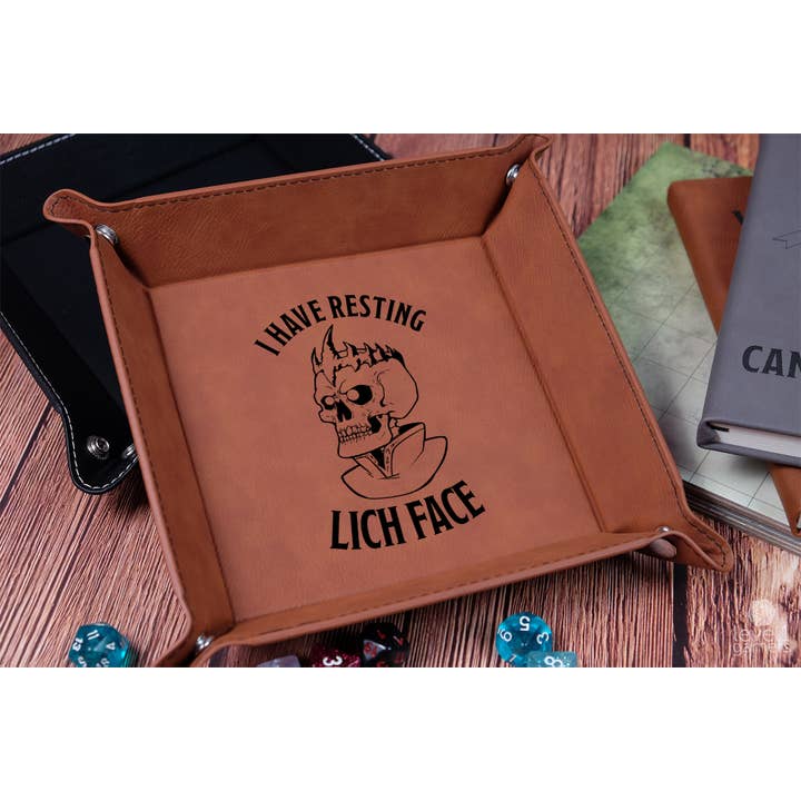 Resting Lich Face - D&D Dice Tray for wholesale by Level 1 Gamers