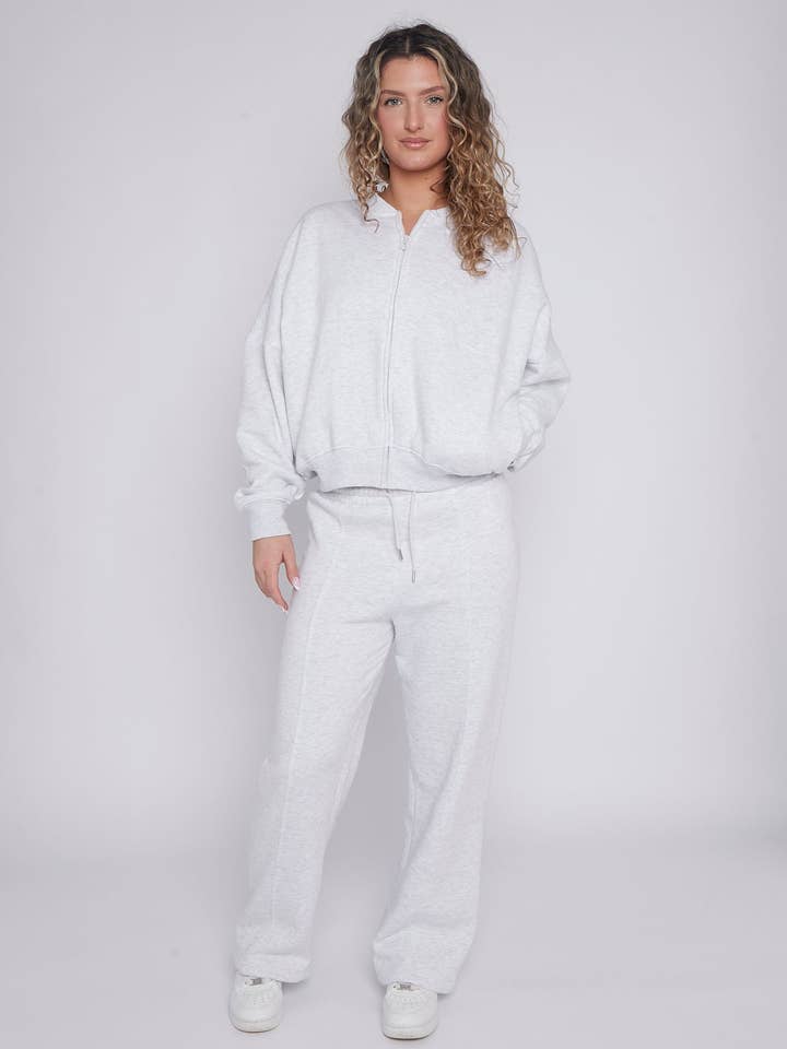 AX Labels - Wholesale Top & Pant Set (NOT Loungewear) - Women's - Oversized Bomber Style Fleece Zipper Co-ord33