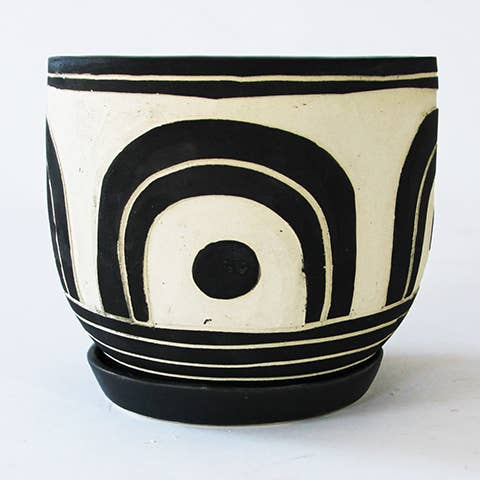 5" MATI gesneden plantenbak met dienblad voor wholesale door NIKO FAR WEST