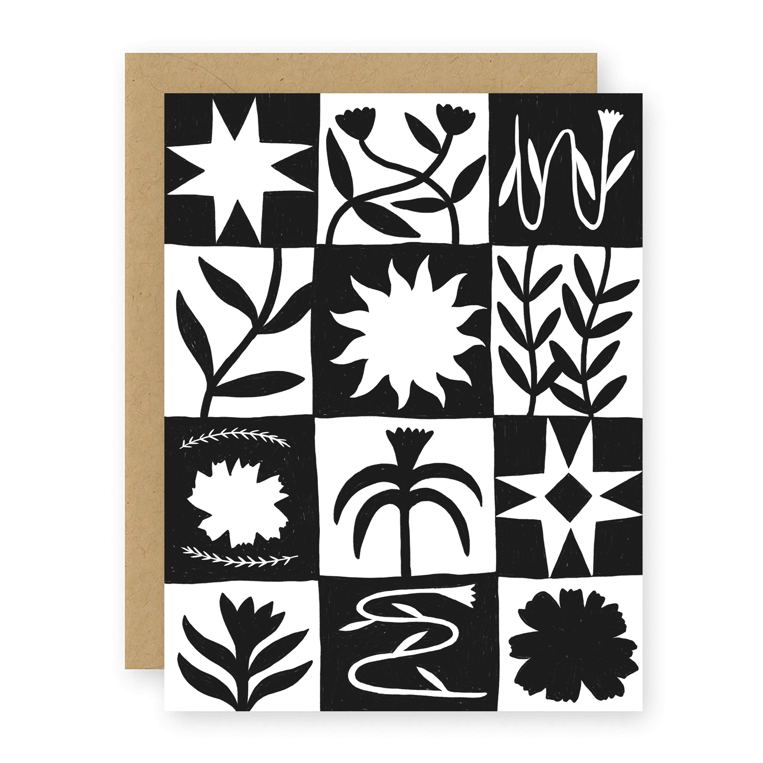 Elana Gabrielle - Wholesale Everyday Greeting Card - Patchwork Greeting Card - Black and White Checker Design2
