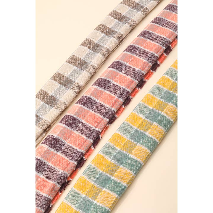 Anarchy Street - Wholesale Scarf - Women's - Oblong Gingham Pattern Scarf2