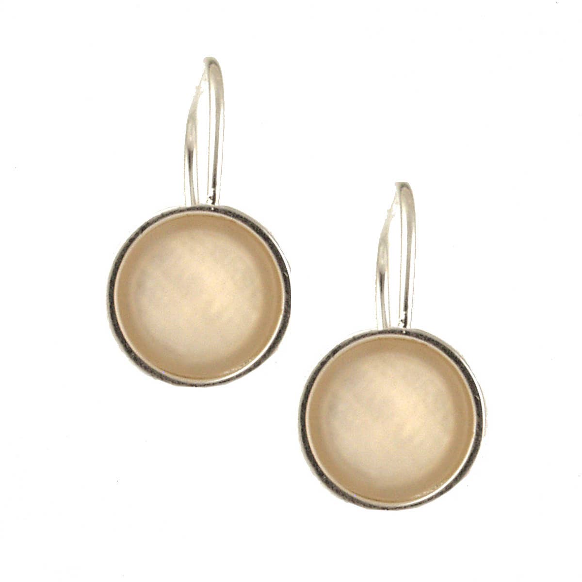 Origin Jewelry - Vente Boucles d'oreilles pendantes - Boucles d'oreilles pendantes en résine et coquillage - Rondes, monture argentée, 0,75"5
