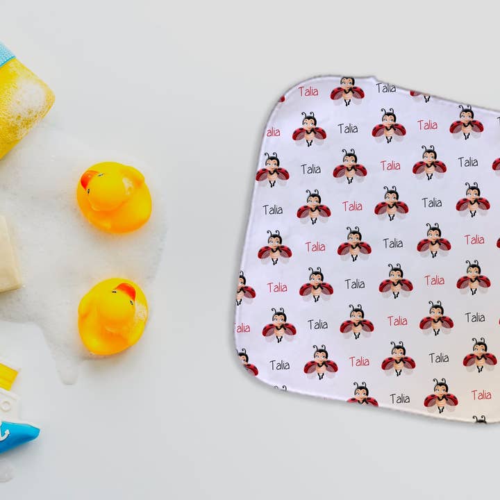 Personalisiertes Ladybug Waschlappen für den Großhandel von Potter's Printing
