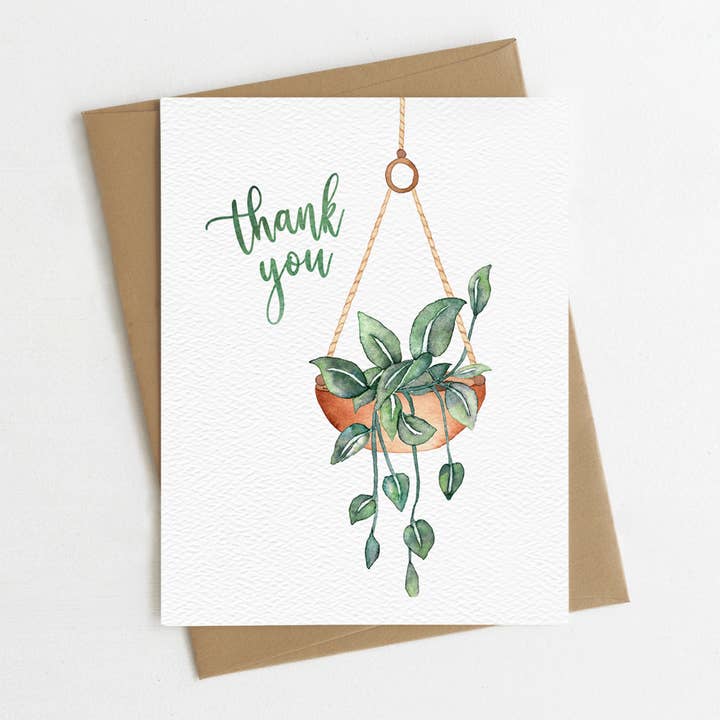 Plant Thank You Greeting Card, Botanical Card for wholesale by Blue Thistle