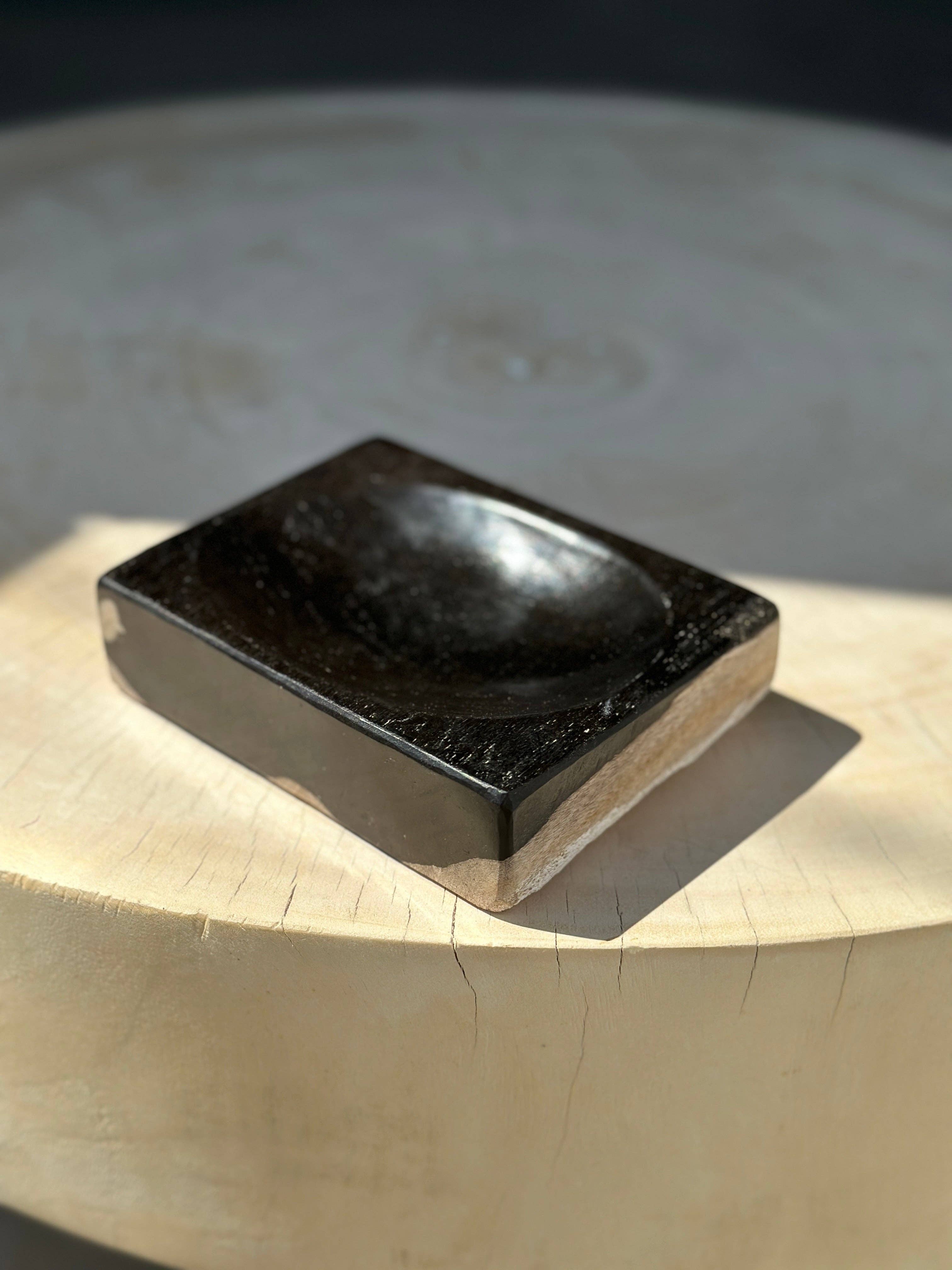 Office Objets - Wholesale Bath Soap Dish - Petrified wood soap dish with white underside20