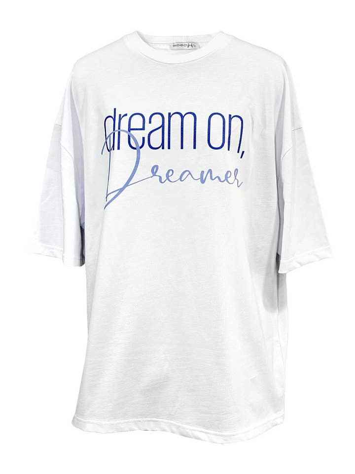 T-Shirt "Dream On Dreamer" In Blue for wholesale by Maison BOGOMIL