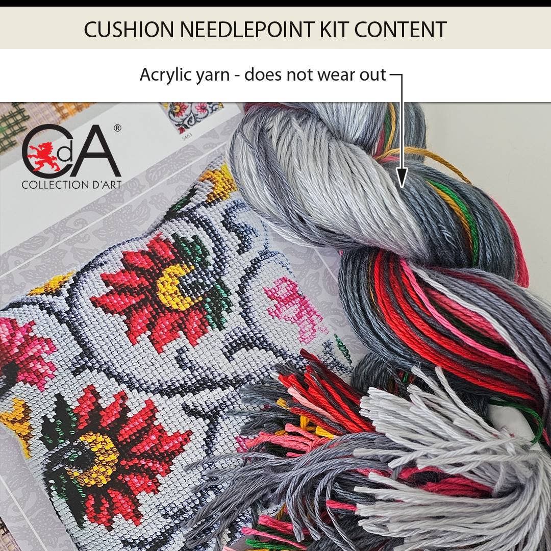 RTO&Collection D'Art (RTO Baltic OU) - Wholesale Embroidery/Cross Stitch Supplies - Needlepoint Pillow Kit Stamped Azalea Collection DArt 54881