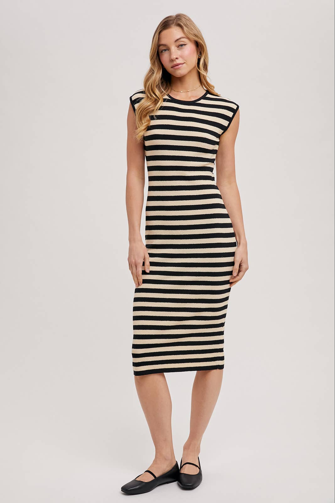Bluivy – wholesale Dress – Women's – STRIPED CONTRAST TANK MIDI DRESS5