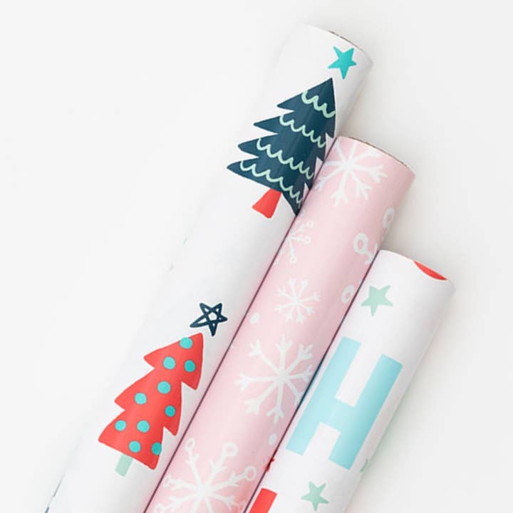 Ofelia & Co. - Wholesale Wrapping Paper Roll - Ho Ho Ho Gift Wrapping Paper Rolls - 3 Pack Christmas Wrap