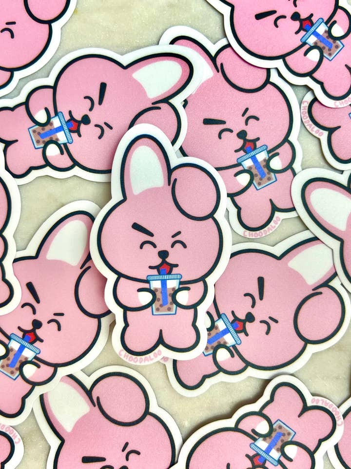 BTS Cooky Boba Sticker - BT21 Cooky Sticker for wholesale by Choodaloo